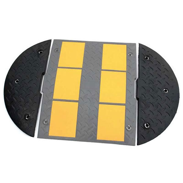 BUMPS - Pare-chocs routiers en caoutchouc noir et bandes réfléchissantes jaunes - MODÈLE RH BUMPS - Pare-chocs routiers en caoutchouc noir et bandes réfléchissantes jaunes - MODÈLE RH